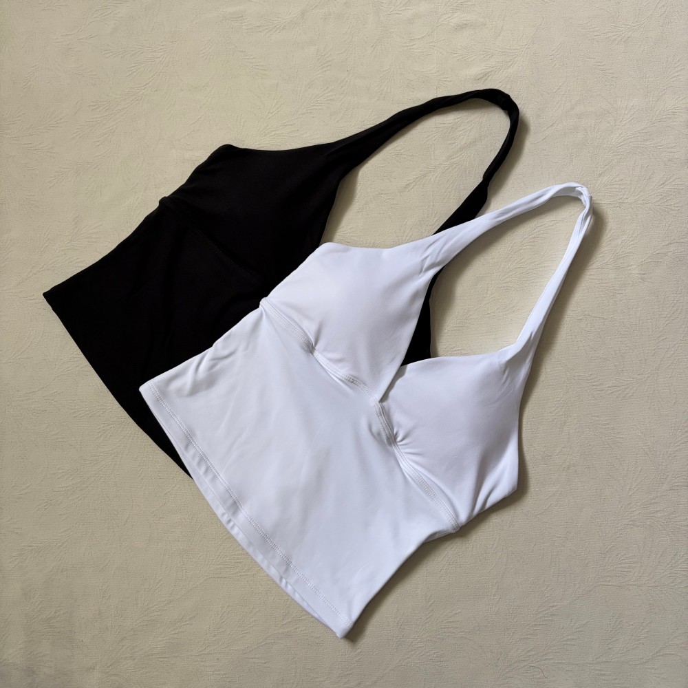 Logo V-neck Hanging Neck Vest  - Yoga Fitness Mat 评论和价格