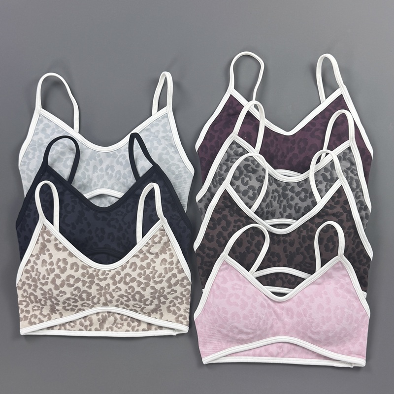 Sports Bra Women Leopard Print - Stretch Strap Yoga 评论和价格