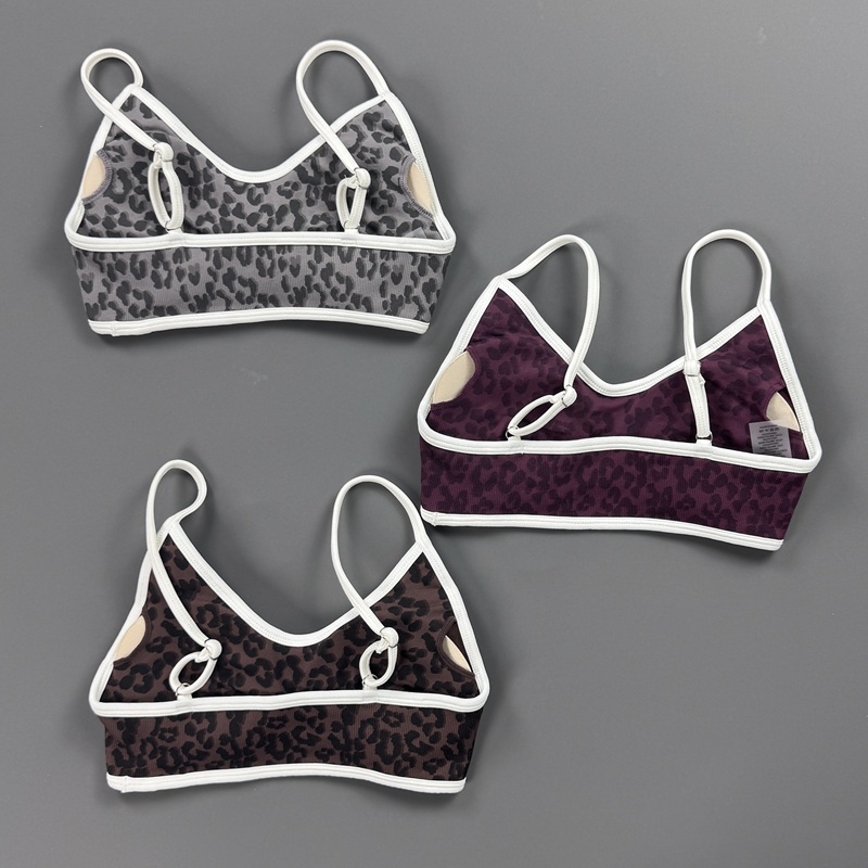 Sports Bra Women Leopard Print - Stretch Strap Yoga 评论和价格