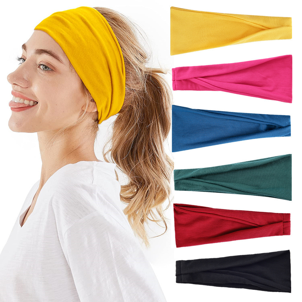 Solid Color Sports Yoga Headba - Stretch Strap Yoga 评论和价格