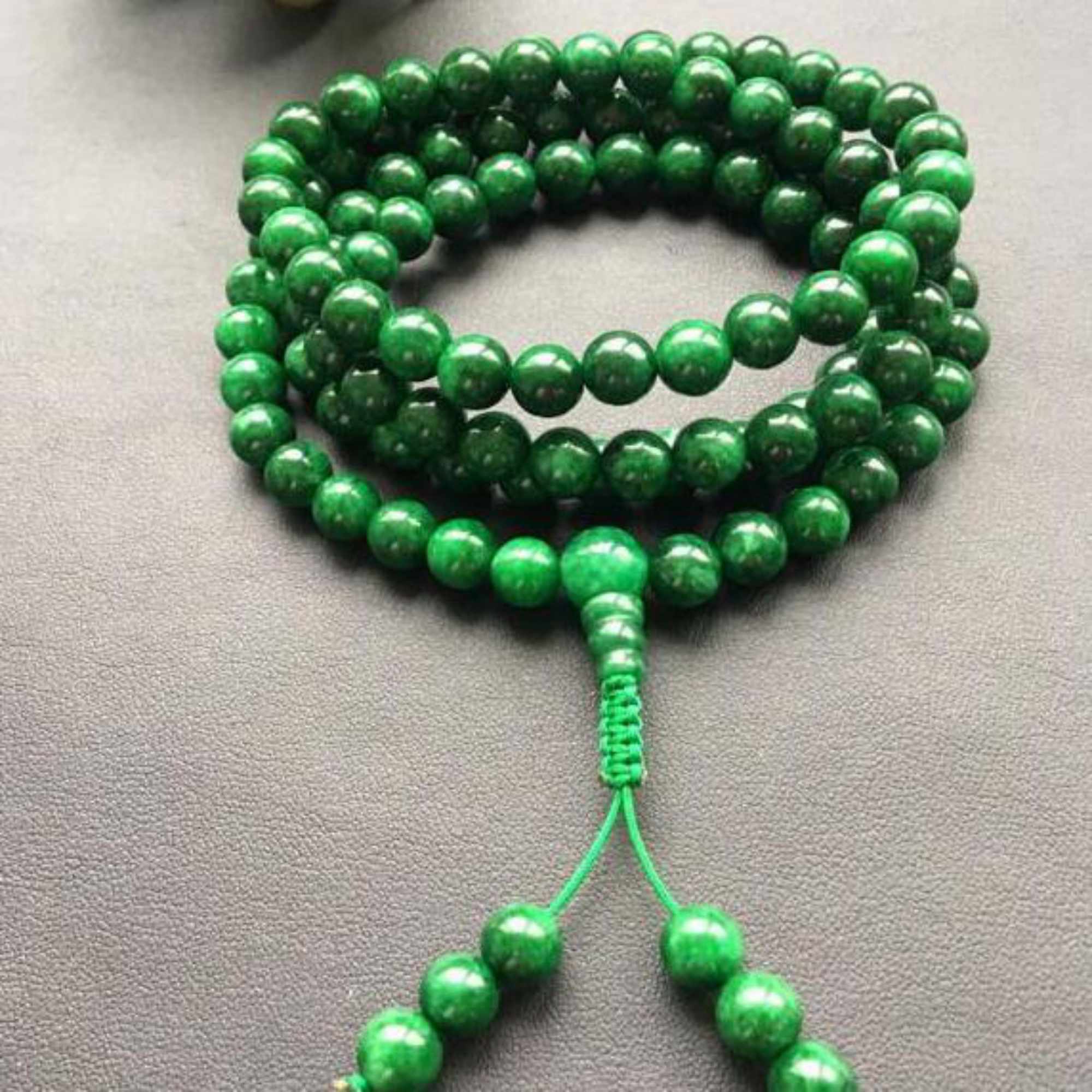 6mm 108 Natural Green jade bea - Yoga Health & Fitness Center 评论和价格