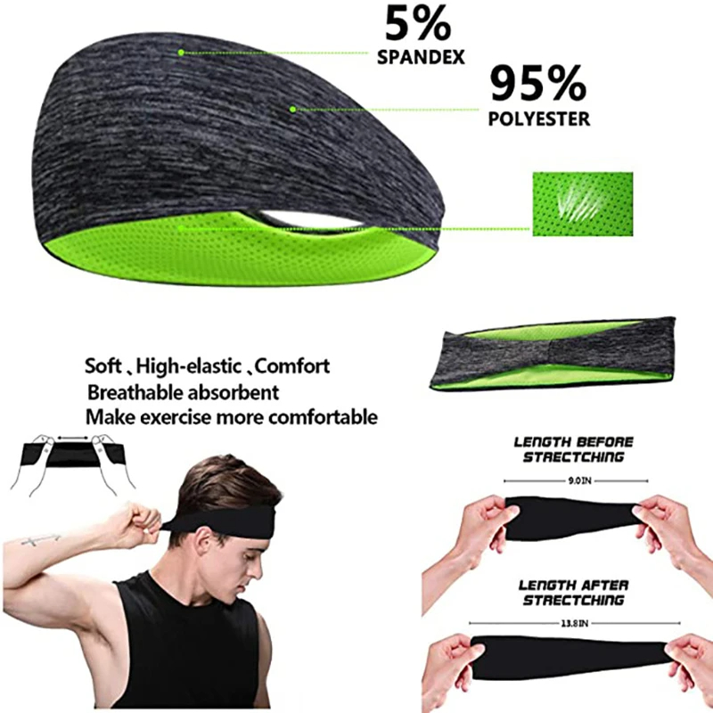 3PCS Sweatband for Men Women E - Stretch Strap Yoga 评论和价格