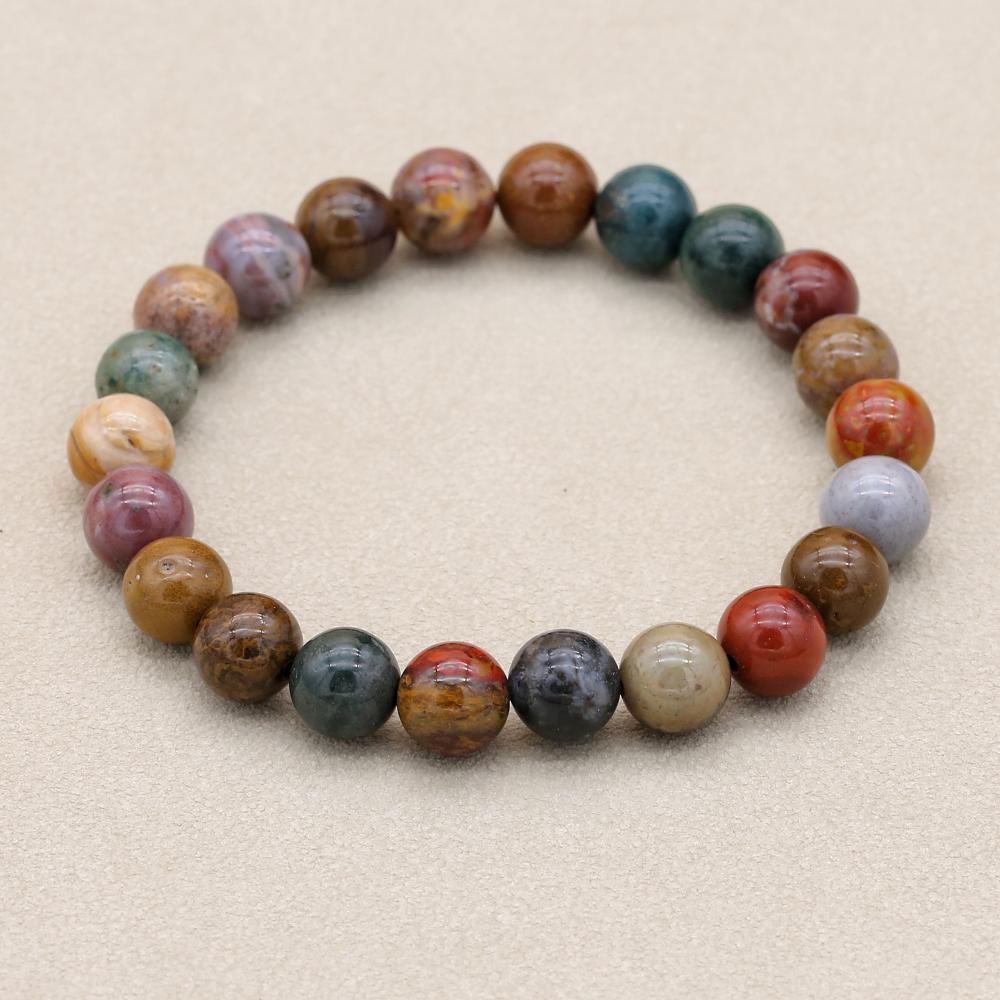 8mm Natural Stone Ocean Jasper - Yoga Health & Fitness Center 评论和价格